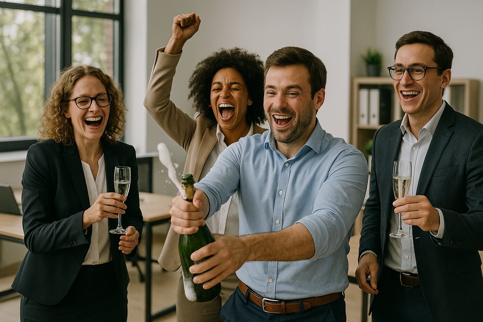Een team dat samenwerkt aan social selling strategieën tijdens een training.